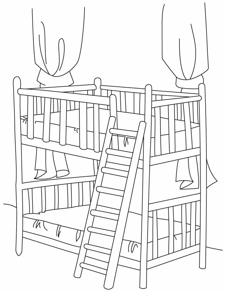 Bunk bed with stair coloring pages Bunk bed with stair coloring pages