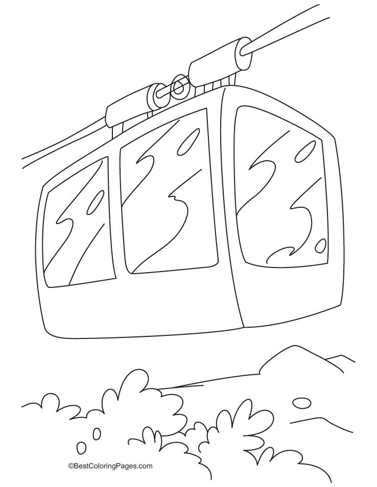 A beautiful cable car coloring pages A beautiful cable car coloring pages
