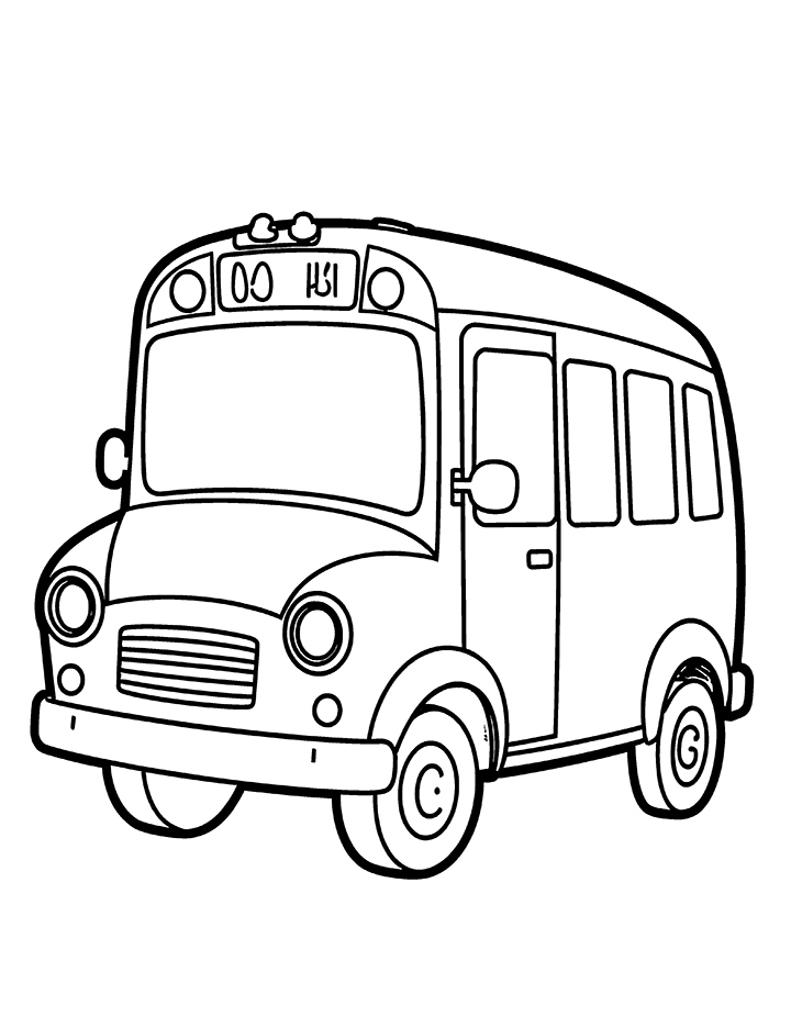 Cartoon bus coloring page Cartoon bus coloring page