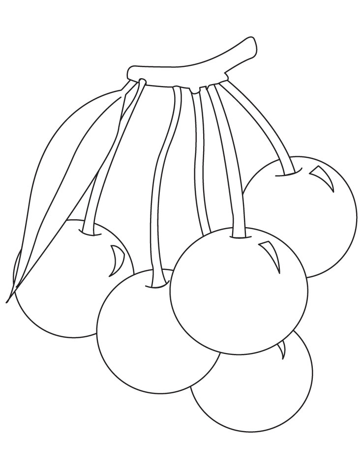 Bunch of cherries coloring pages