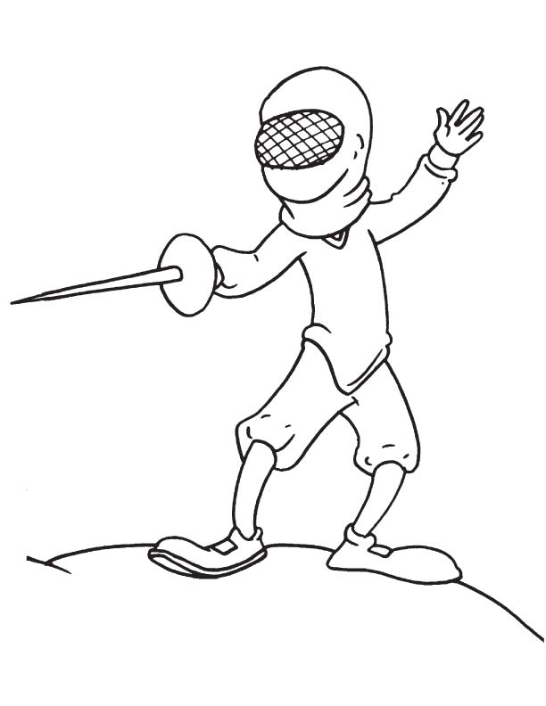 Classical fencing coloring page Classical fencing coloring page