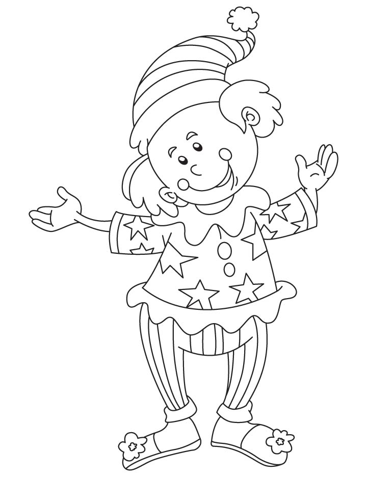Clown a comic performer coloring page Clown a comic performer coloring page