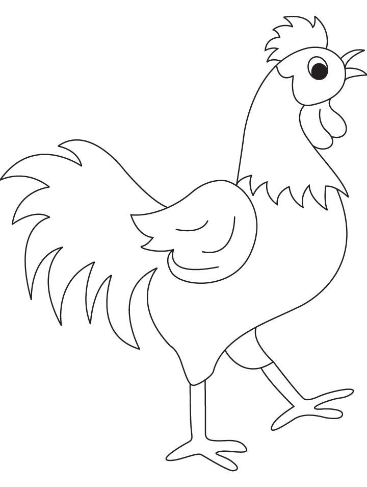 Beautyful rooster coloring page Beautyful rooster coloring page