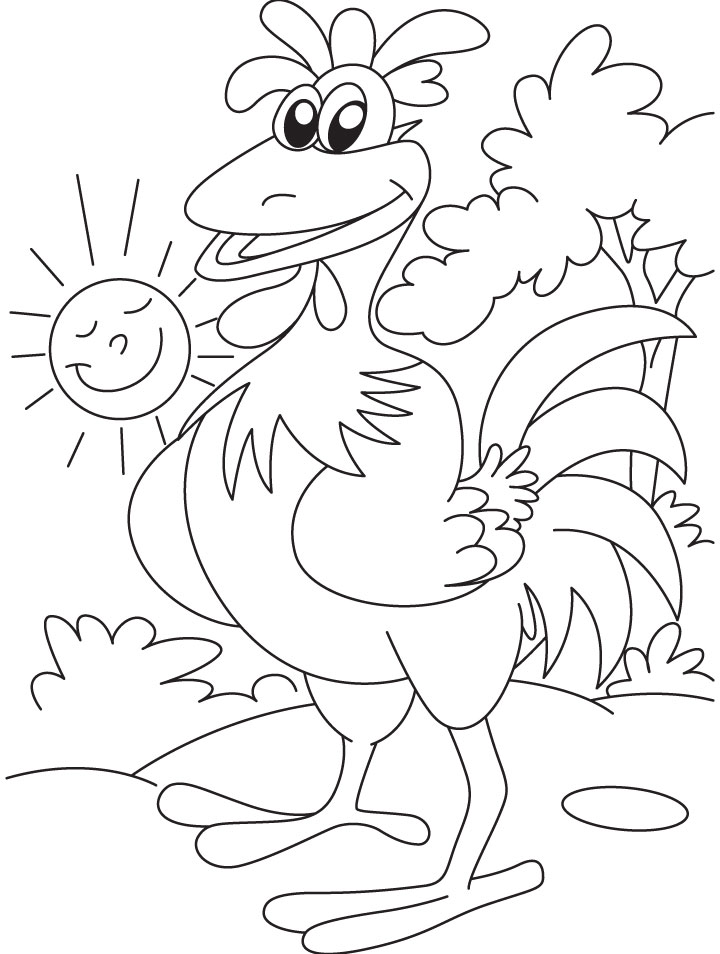 Large rooster color pages Large rooster color pages