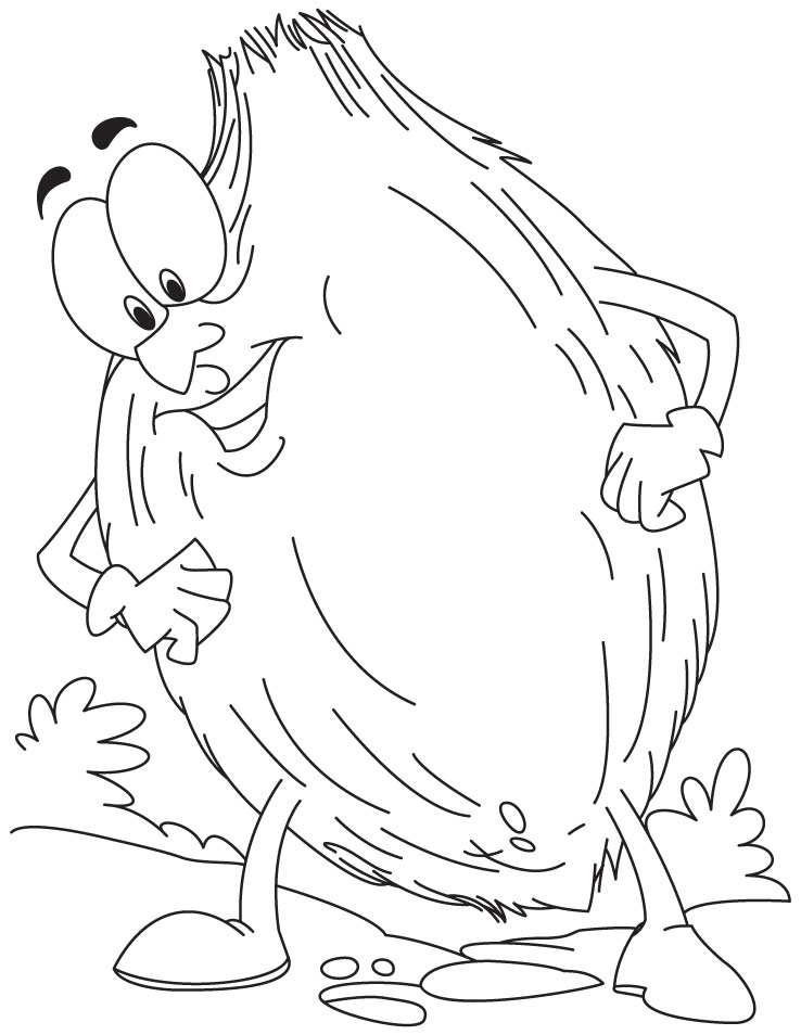Cartoon coconut coloring pages Cartoon coconut coloring pages