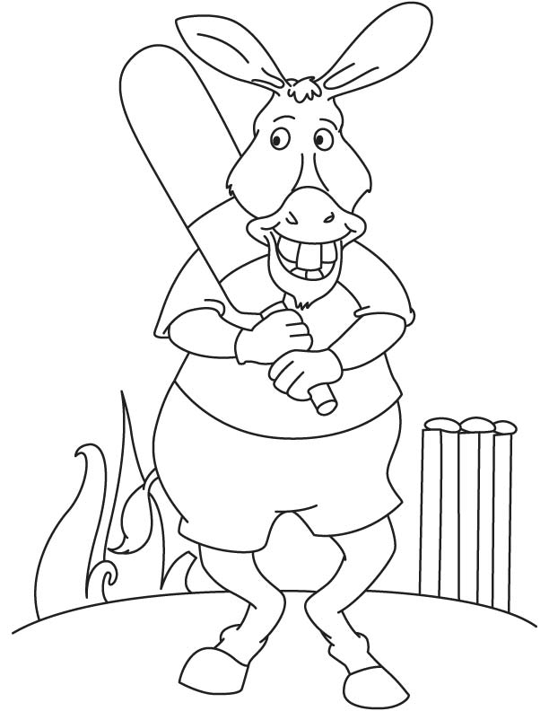 Donkey caught coloring page Donkey caught coloring page
