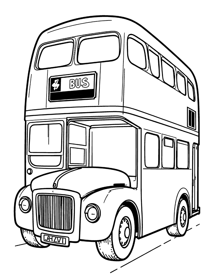 Double decker bus coloring page Double decker bus coloring page