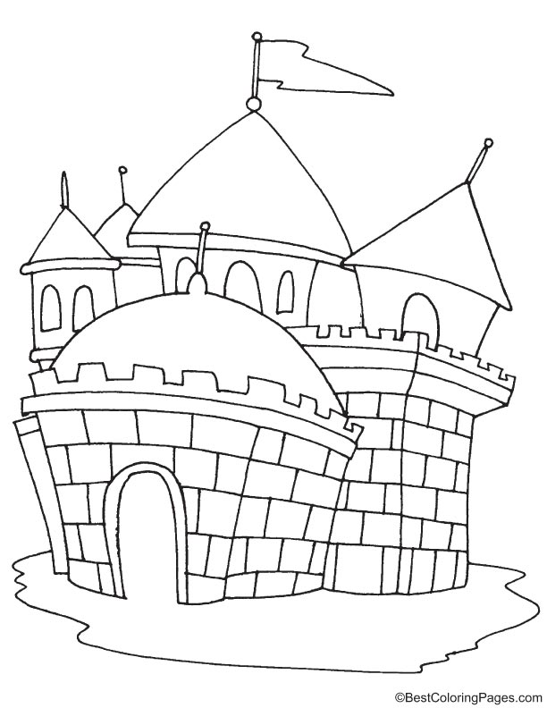 Dragon castle coloring page Dragon castle coloring page