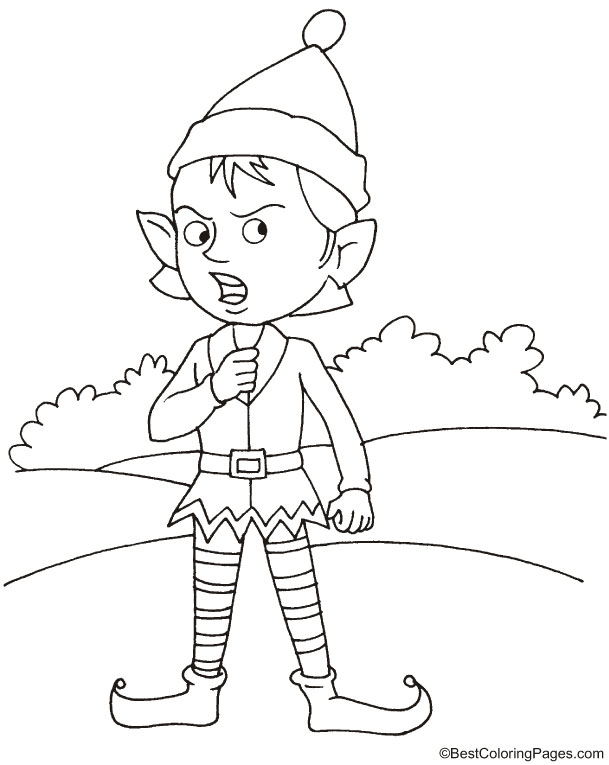 Elf listening to you coloring page Elf listening to you coloring page