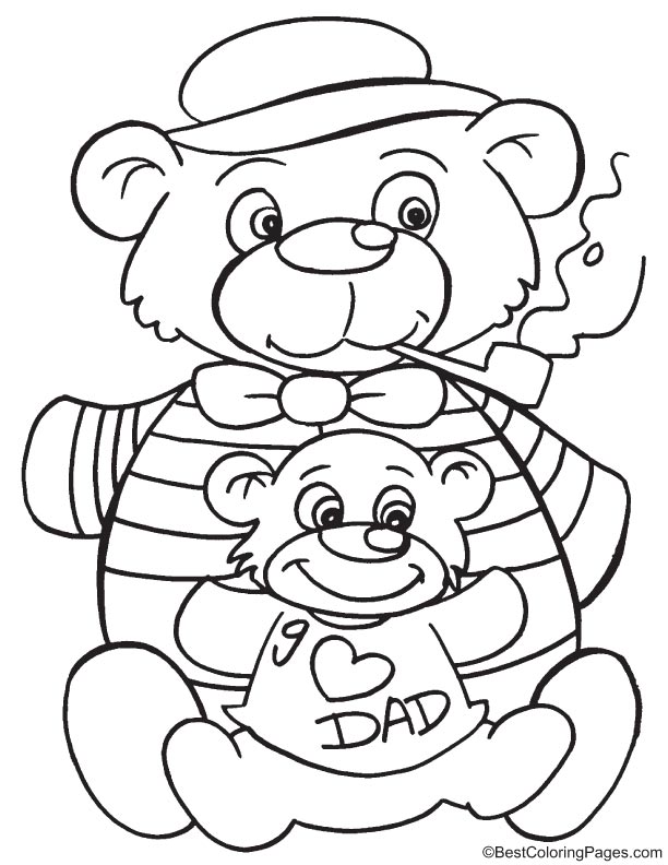 Father and son coloring page Father and son coloring page