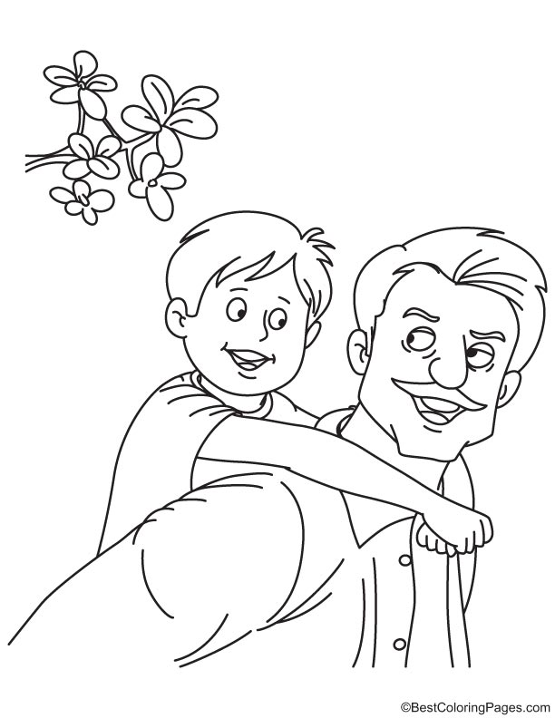 Father with son coloring page Father with son coloring page