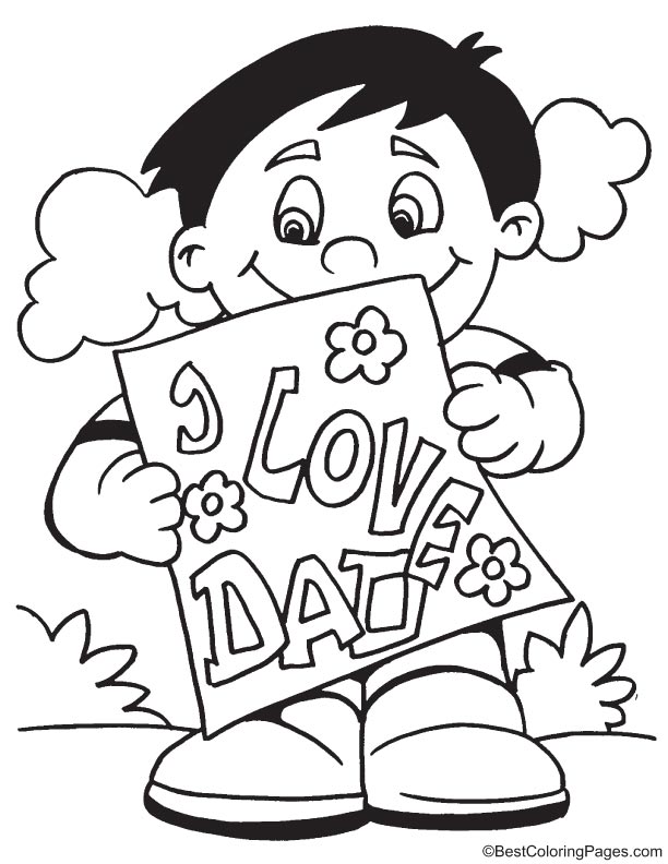 Fathers day card coloring page Fathers day card coloring page