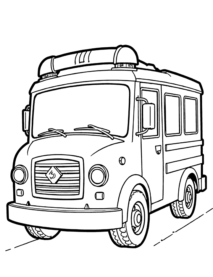 Fire rescue bus coloring page Fire rescue bus coloring page