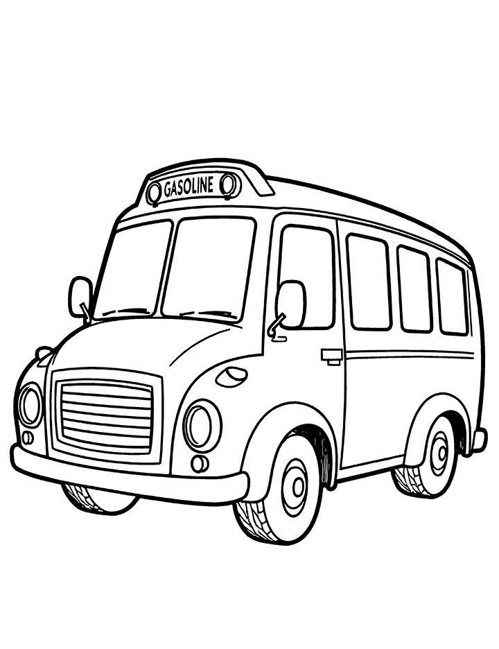 Gasoline bus coloring page Gasoline bus coloring page