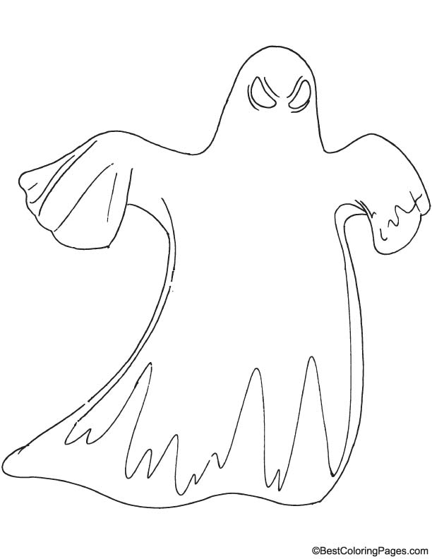 Ghost costume coloring page