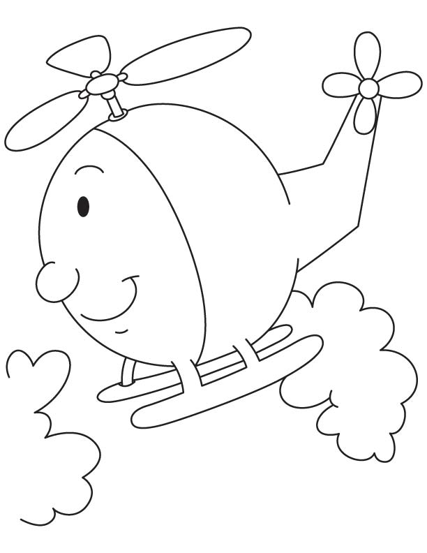 Cartoon helicopter coloring page
