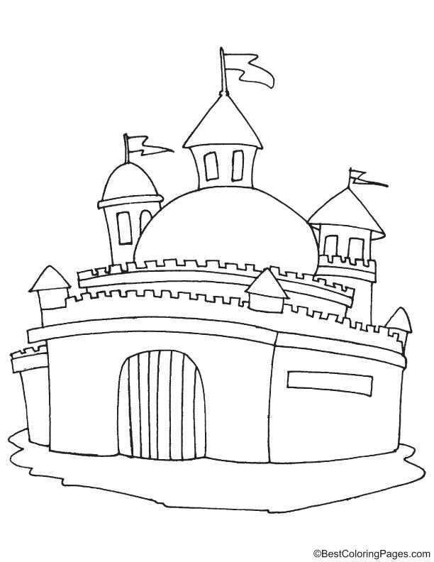 Horror castle coloring page Horror castle coloring page