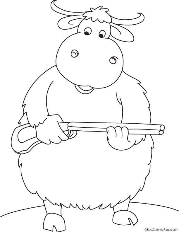 Hunter yak coloring page Hunter yak coloring page