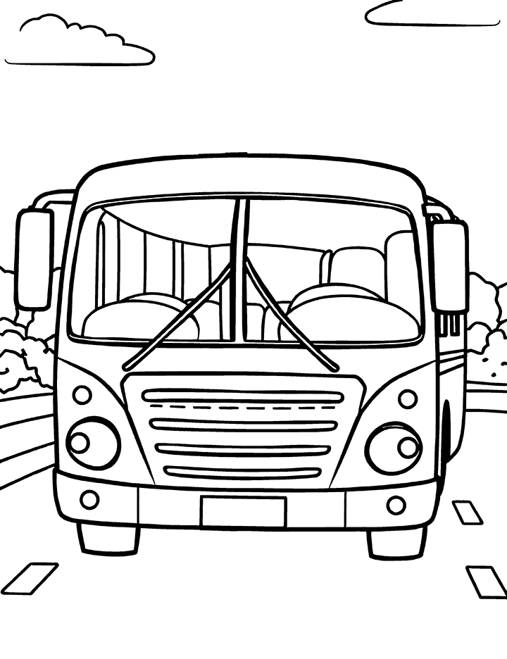 Hybrid bus coloring page Hybrid bus coloring page