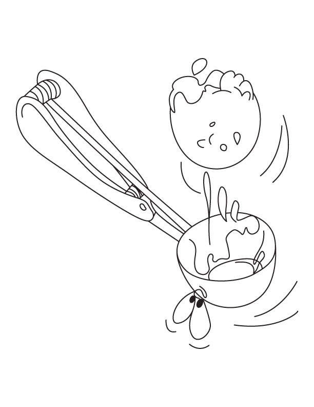 Ice cream scoop coloring page Ice cream scoop coloring page
