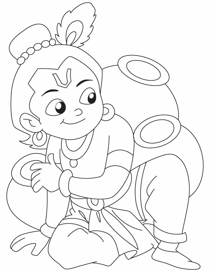 Shri Krishna with potfuls of milk Shri Krishna with potfuls of milk