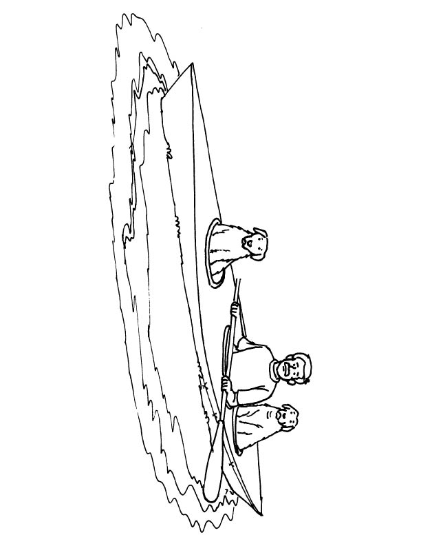 Man in kayak with dogs coloring page Man in kayak with dogs coloring page