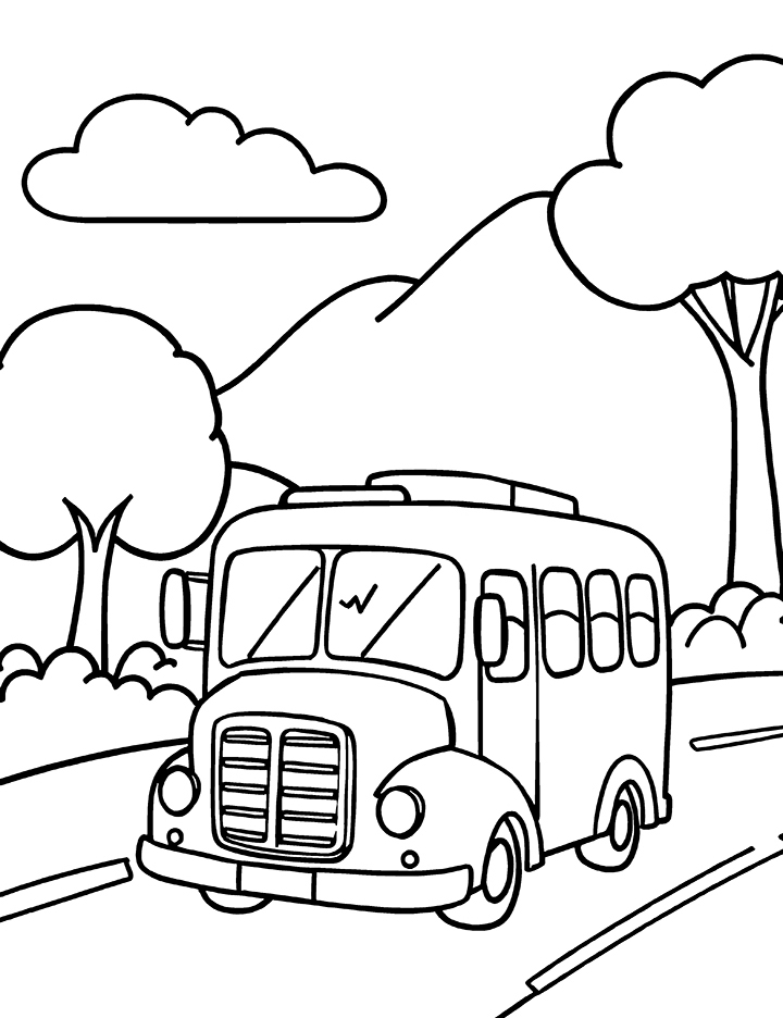 Miniature bus coloring page Miniature bus coloring page