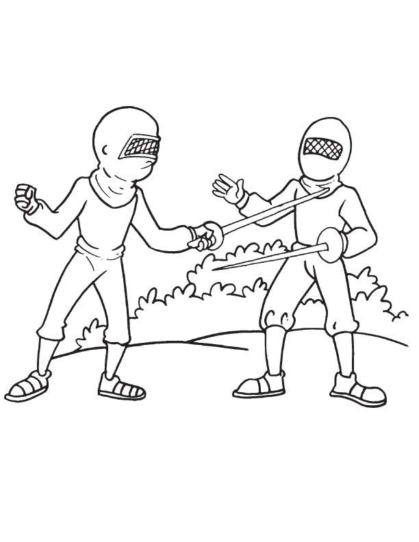 Olympic fencing coloring page Olympic fencing coloring page