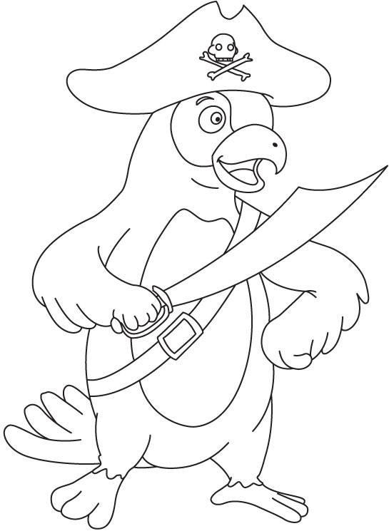 Parrot pirate coloring page Parrot pirate coloring page