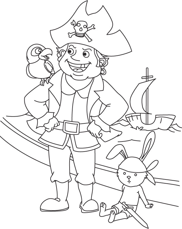 Pirates group coloring page Pirates group coloring page
