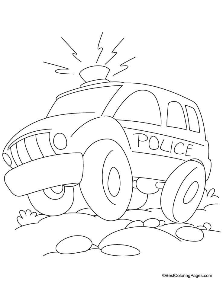 Police petrol car coloring page 2 Police petrol car coloring page 2