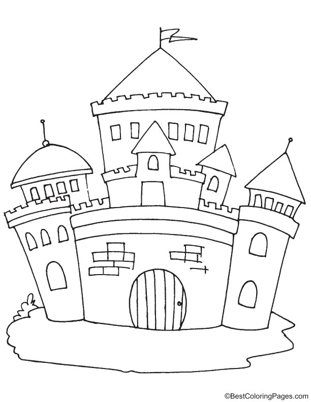 Princess castle coloring page Princess castle coloring page