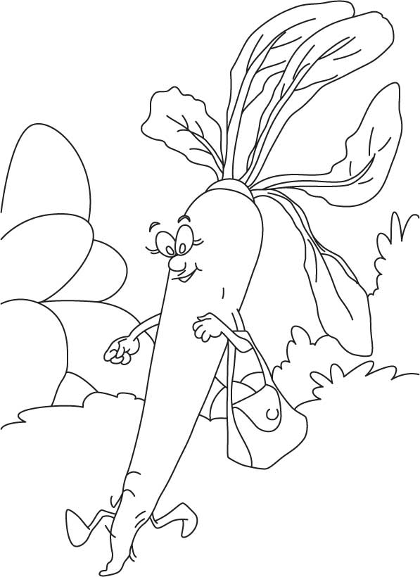 Radish going to market coloring page Radish going to market coloring page