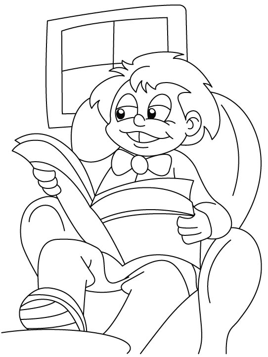 Reading coloring page Reading coloring page