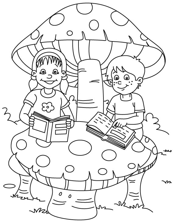 Reading coloring page Reading coloring page