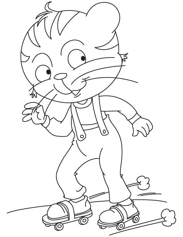 Rita cat skating coloring page Rita cat skating coloring page