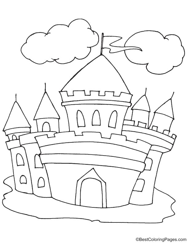 Sand castle coloring page Sand castle coloring page
