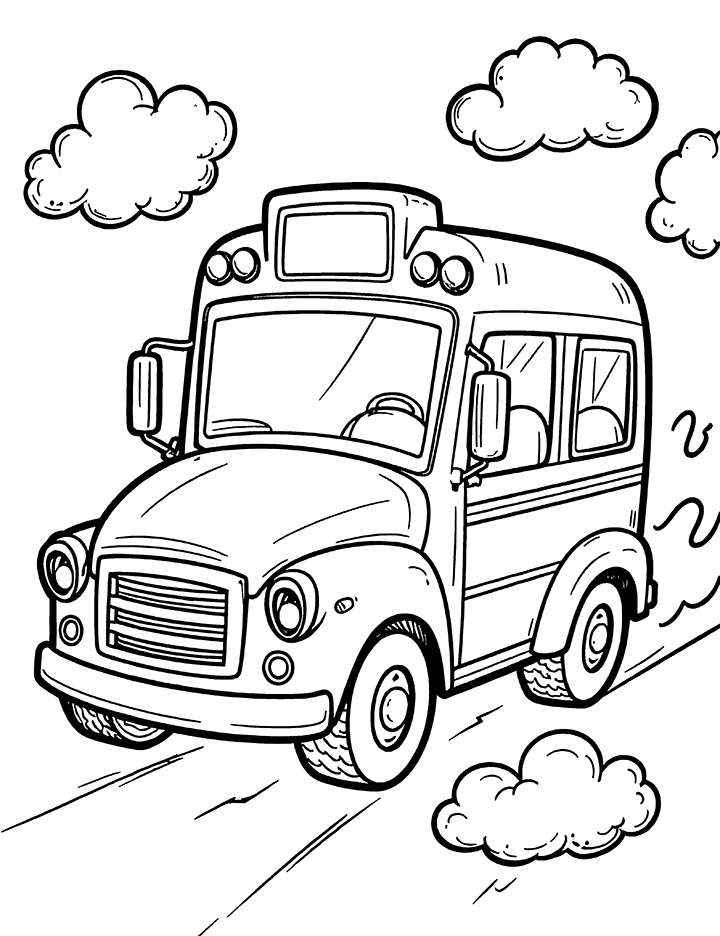 School bus coloring page 2 School bus coloring page 2