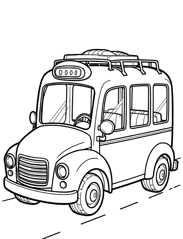 Simple bus coloring page Simple bus coloring page