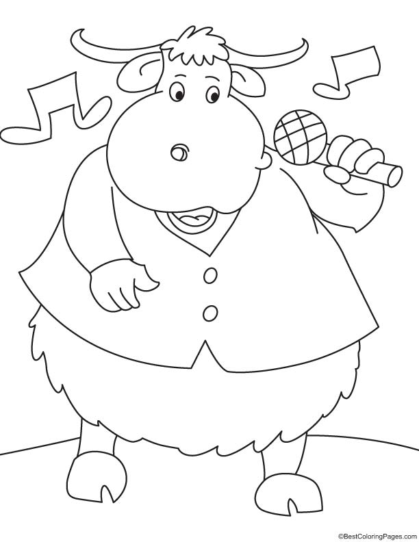 Singer yak coloring page