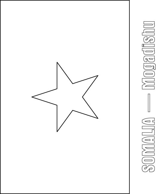 Somalia Flag Coloring Page Somalia Flag Coloring Page