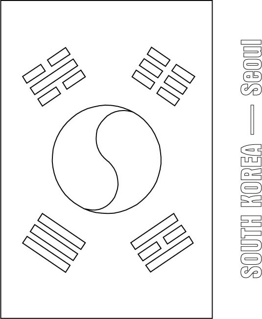 South Korea flag coloring South Korea flag coloring