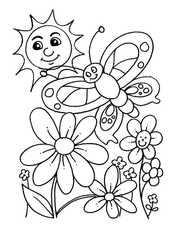 Beautiful spring day coloring page Beautiful spring day coloring page