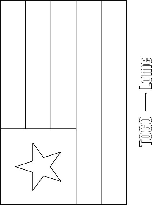 Togo Flag Coloring Page Togo Flag Coloring Page