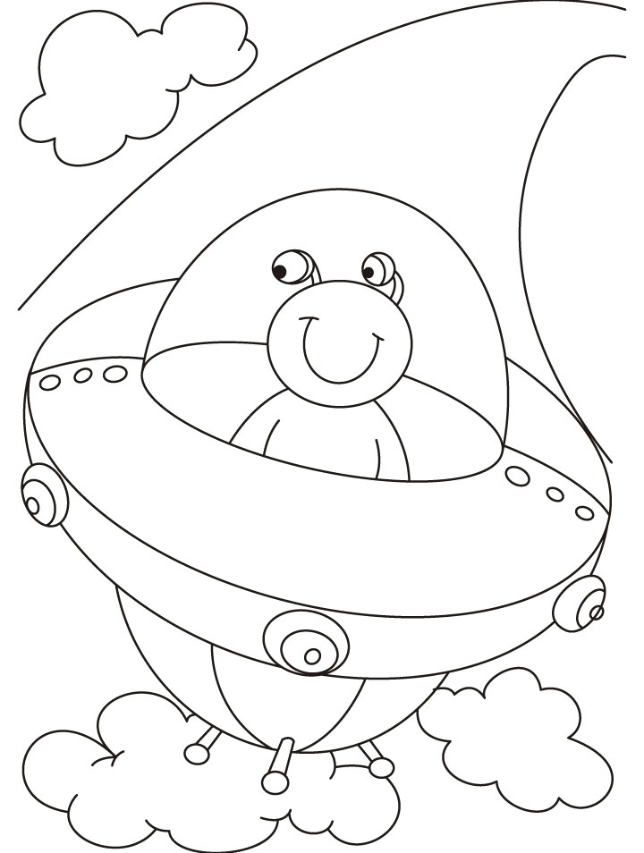 Aliens fly high in their advanced vehicle called UFO coloring pages Aliens fly high in their advanced vehicle called UFO coloring pages