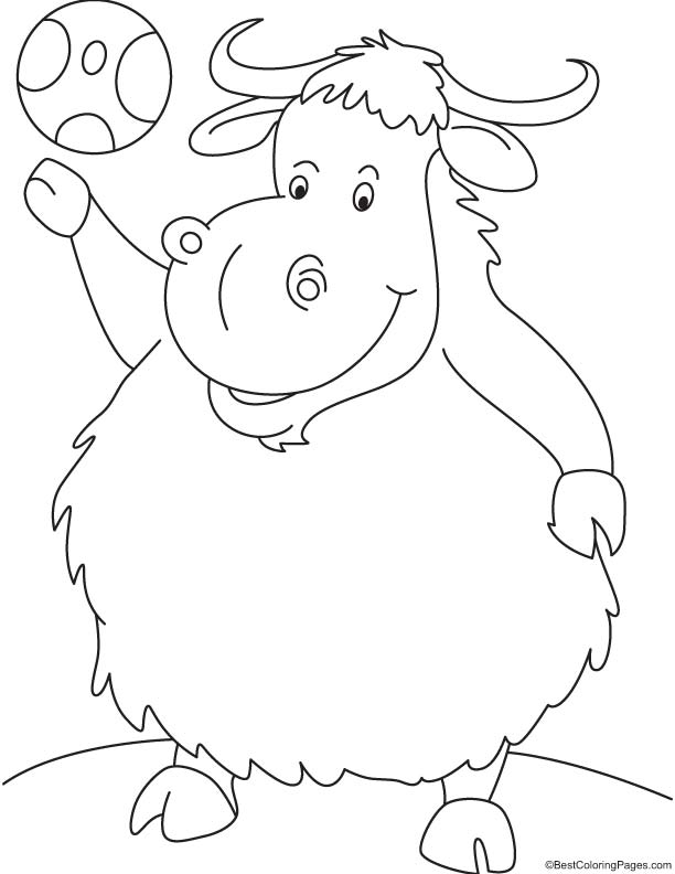 Yak can play coloring page Yak can play coloring page
