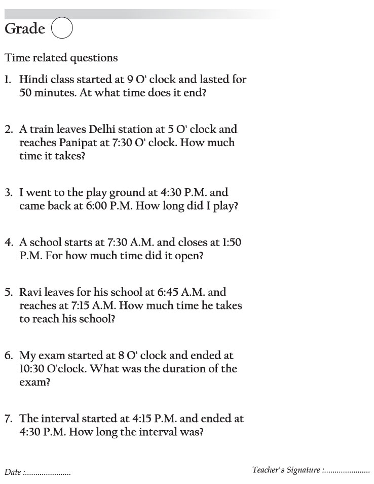 Time related questions